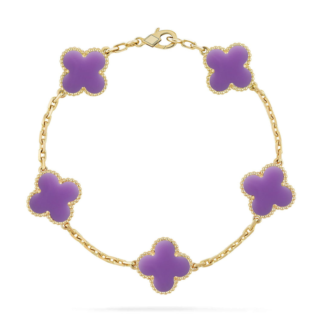 [CLOVER JEWELRY]CLOVER 5 MOTIF LIGHT PURPLE BRACELET COLLECTION