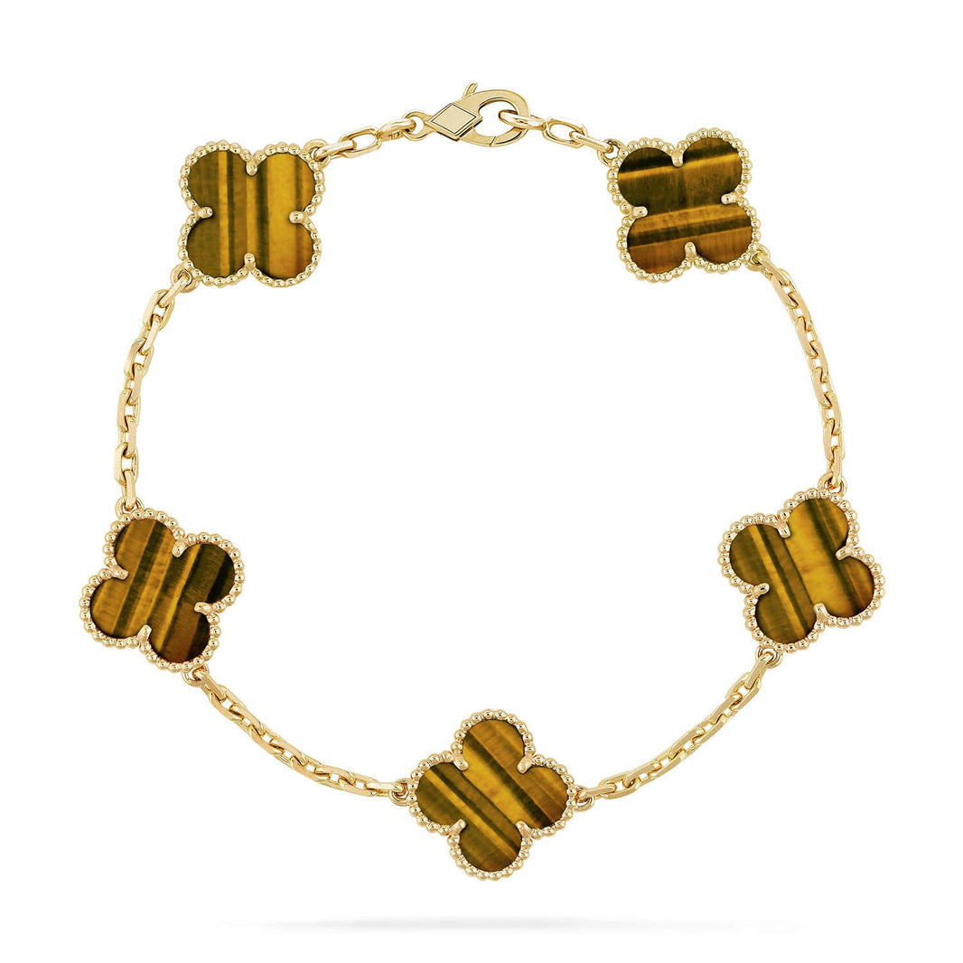 [CLOVER JEWELRY] CLOVER 5 MOTIFS TIGER EYE BRACELET COLLECTION