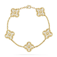 [Clover Jewelry] CLOVER 5 MOTIF FULL DIAMOND BRACELET COLLECTION