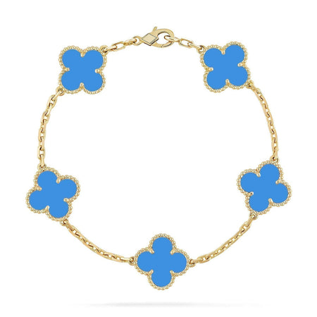 [Clover Jewelry] CLOVER 5 MOTIF BLUE AGATE BRACELET COLLECTION