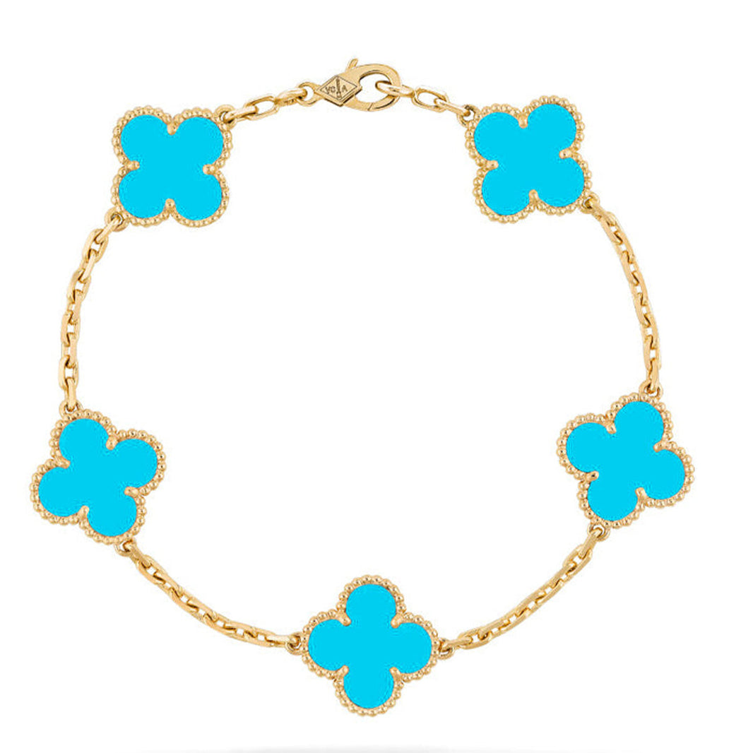 [CLOVER JEWELRY] CLOVER 5 MOTIF TURQUOISE BRACELET COLLECTION