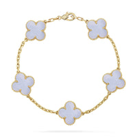 [Clover Jewelry] CLOVER 5 MOTIF PURPLE CHALCEDONY BRACELET COLLECTION