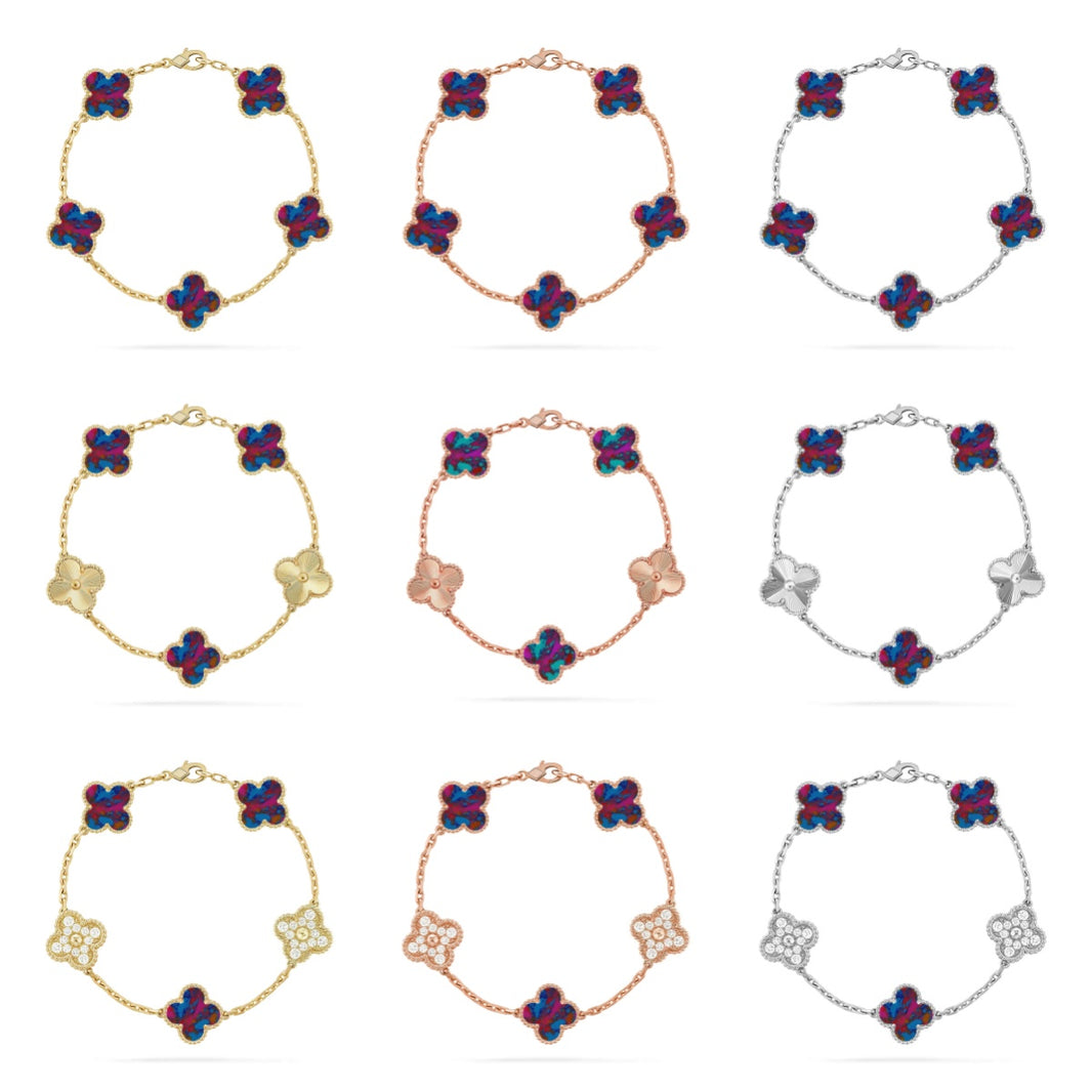 [Clover Jewelry]CLOVER 5 MOTIF COLOR GEMSTONES BRACELET COLLECTION