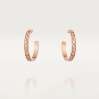 [Clover Jewelry]LOVE EARRINGS 3.6MM DIAMOND PAVED