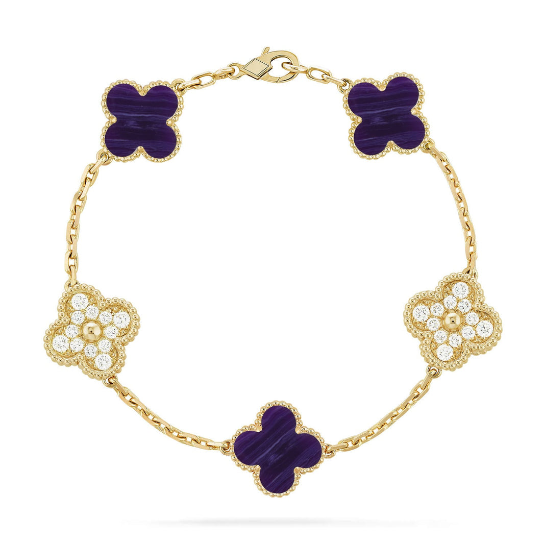 [CLOVER JEWELRY]CLOVER 5 MOTIF PURPLE STRIPES BRACELET COLLECTION