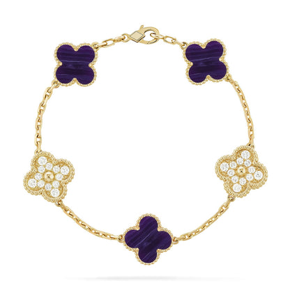[CLOVER JEWELRY]CLOVER 5 MOTIF PURPLE STRIPES BRACELET COLLECTION