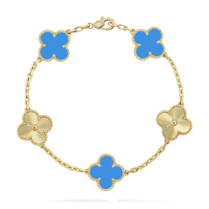 [Clover Jewelry] CLOVER 5 MOTIF BLUE AGATE BRACELET COLLECTION