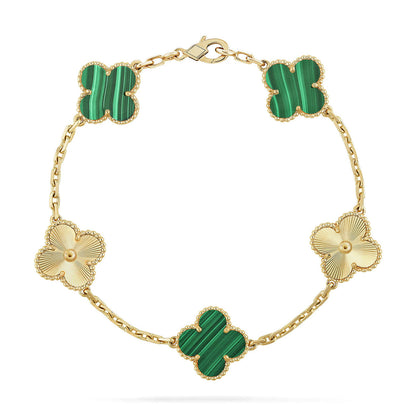 [CLOVER JEWELRY] CLOVER 5 MOTIF MALACHITE BRACELET COLLECTION