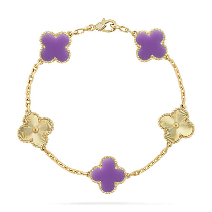 [Clover Jewelry]CLOVER 5 MOTIF LIGHT PURPLE BRACELET COLLECTION