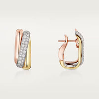 [Clover Jewelry]TRINITY HALF DIAMOND  CUSHION EARRINGS