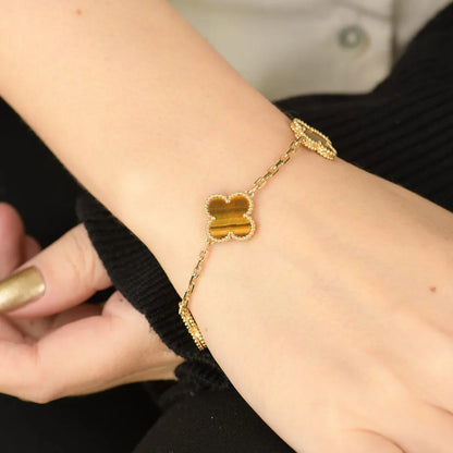 [Clover Jewelry] CLOVER 5 MOTIFS TIGER EYE BRACELET COLLECTION