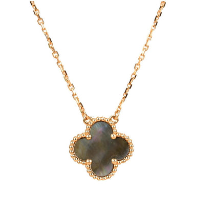 [Clover Jewelry]CLOVER 15MM  GRAY MOTHER OF PEARL NECKLACE