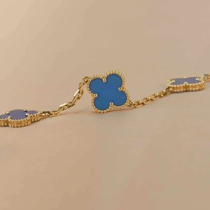 [Clover Jewelry] CLOVER 5 MOTIF BLUE AGATE BRACELET COLLECTION