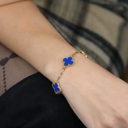 [Clover Jewelry] CLOVER 5 MOTIF BLUE AGATE BRACELET COLLECTION