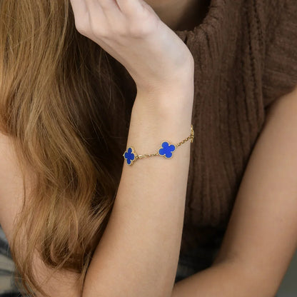 [Clover Jewelry] CLOVER 5 MOTIF BLUE AGATE BRACELET COLLECTION