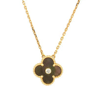 [Clover Jewelry]CLOVER 15MM DIAMOND AND MOTHER-OF-GREY NECKLACE