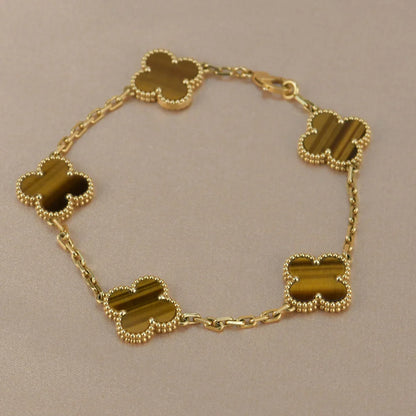 [Clover Jewelry] CLOVER 5 MOTIFS TIGER EYE BRACELET COLLECTION
