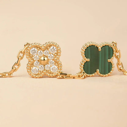 [CLOVER JEWELRY] CLOVER 5 MOTIF MALACHITE BRACELET COLLECTION