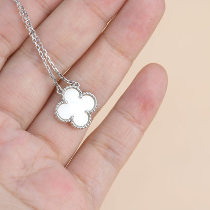 [Clover Jewelry]CLOVER  15MM WHITE MOTHER-OF-PEARL SILVER
