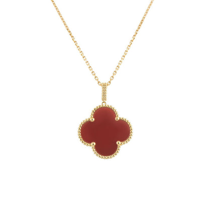 [CLOVER JEWELRY]CLOVER 25MM NECKLACE GOLD CARNELIAN