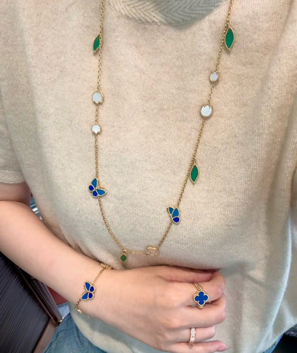 [Clover Jewelry]LUCKY SPRING BUTTERFLY 15 FLOWER NECKLACE