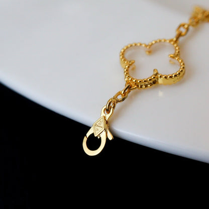 [Clover Jewelry]CLOVER 5 MOTIF ROCK CRYSTAL BRACELET