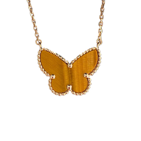 [CLOVER JEWELRY] TIGER__ EYE BUTTERFLY NECKLACE