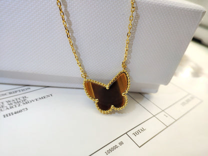 [CLOVER JEWELRY] TIGER__ EYE BUTTERFLY NECKLACE