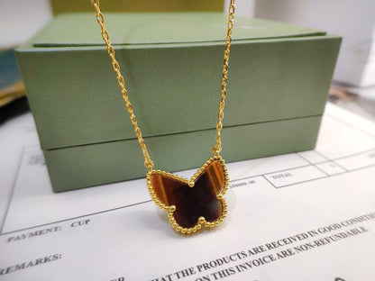 [CLOVER JEWELRY] TIGER__ EYE BUTTERFLY NECKLACE