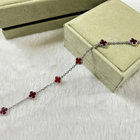 [Clover Jewelry]CLOVER 6 MOTIF RED AGATE BRACELET
