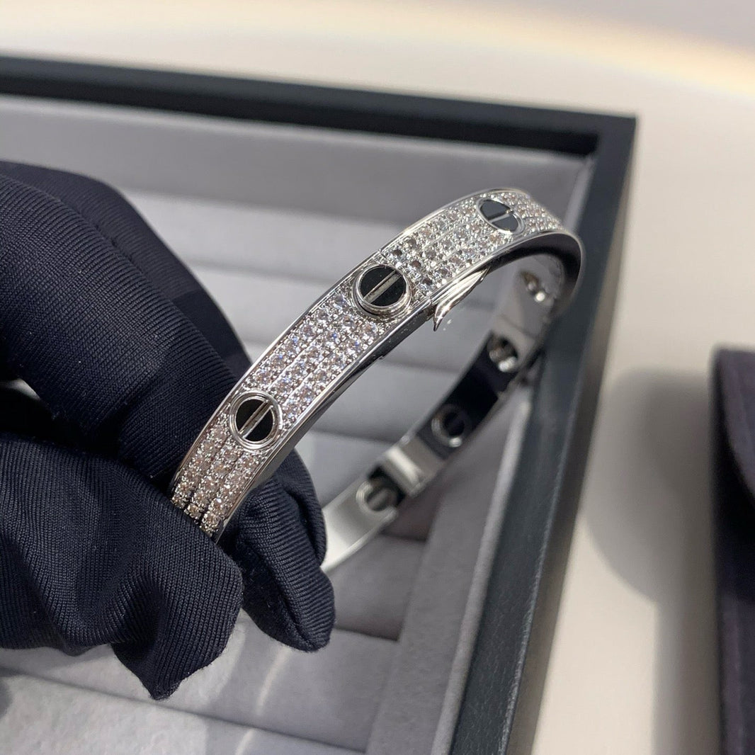 [CLOVER JEWELRY]LOVE BRACELET 6.1MM DIAMOND-PAVED CERAMIC