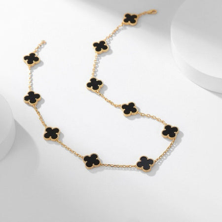 [CLOVER JEWELRY]CLOVER 10 MOTIFS ONYX NECKLACE