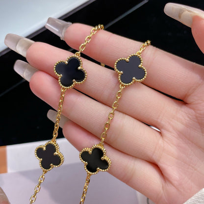 [CLOVER JEWELRY]CLOVER 10 MOTIFS ONYX NECKLACE
