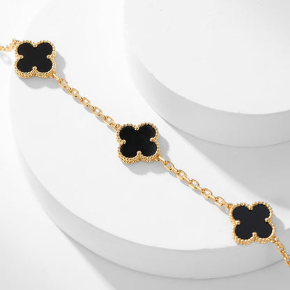 [CLOVER JEWELRY]CLOVER 10 MOTIFS ONYX NECKLACE