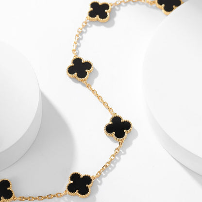 [CLOVER JEWELRY]CLOVER 10 MOTIFS ONYX NECKLACE