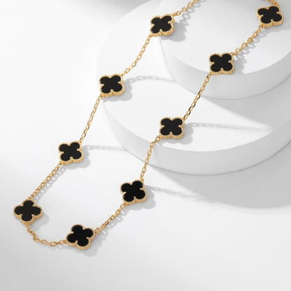 [CLOVER JEWELRY]CLOVER 10 MOTIFS ONYX NECKLACE