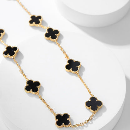 [CLOVER JEWELRY]CLOVER 10 MOTIFS ONYX NECKLACE