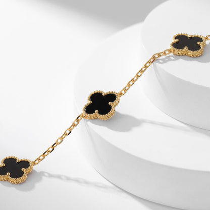 [CLOVER JEWELRY]CLOVER 10 MOTIFS ONYX NECKLACE