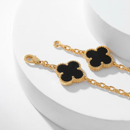 [CLOVER JEWELRY]CLOVER 10 MOTIFS ONYX NECKLACE