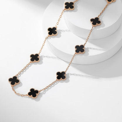[CLOVER JEWELRY]CLOVER 10 MOTIFS ONYX NECKLACE