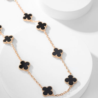 [CLOVER JEWELRY]CLOVER 10 MOTIFS ONYX NECKLACE