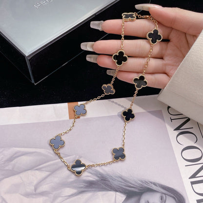 [CLOVER JEWELRY]CLOVER 10 MOTIFS ONYX NECKLACE