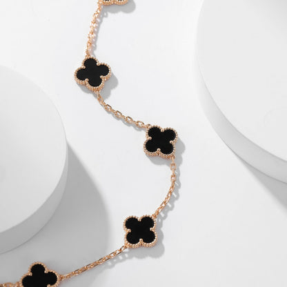 [CLOVER JEWELRY]CLOVER 10 MOTIFS ONYX NECKLACE