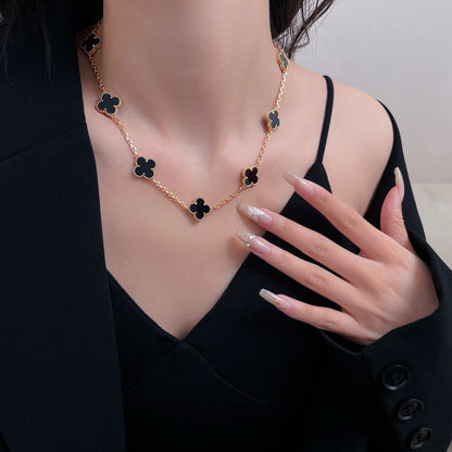 [CLOVER JEWELRY]CLOVER 10 MOTIFS ONYX NECKLACE