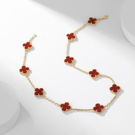 [CLOVER JEWELRY]CLOVER 10 MOTIFS CARNELIAN NECKLACE