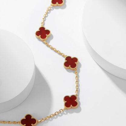 [CLOVER JEWELRY]CLOVER 10 MOTIFS CARNELIAN NECKLACE