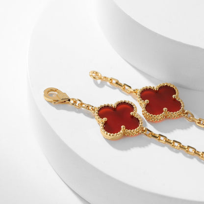 [CLOVER JEWELRY]CLOVER 10 MOTIFS CARNELIAN NECKLACE