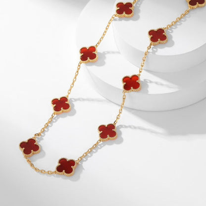[CLOVER JEWELRY]CLOVER 10 MOTIFS CARNELIAN NECKLACE