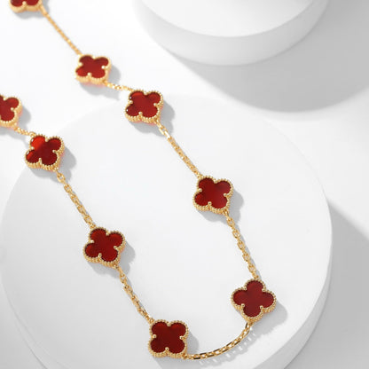 [CLOVER JEWELRY]CLOVER 10 MOTIFS CARNELIAN NECKLACE