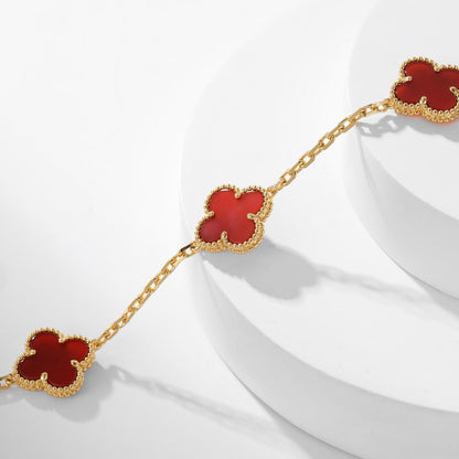 [CLOVER JEWELRY]CLOVER 10 MOTIFS CARNELIAN NECKLACE